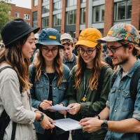 students signing up for a course